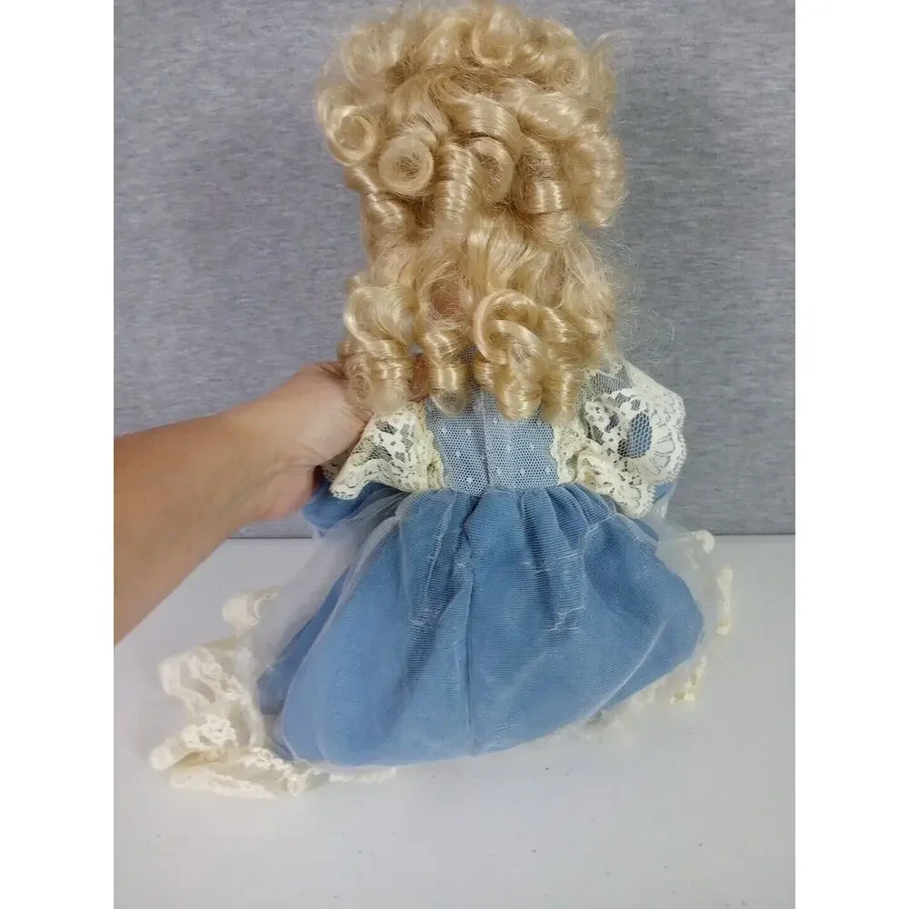 Dynasty Doll Collection Crown Royal Porcelain Doll Blue Lace Dress Kathy 18 in